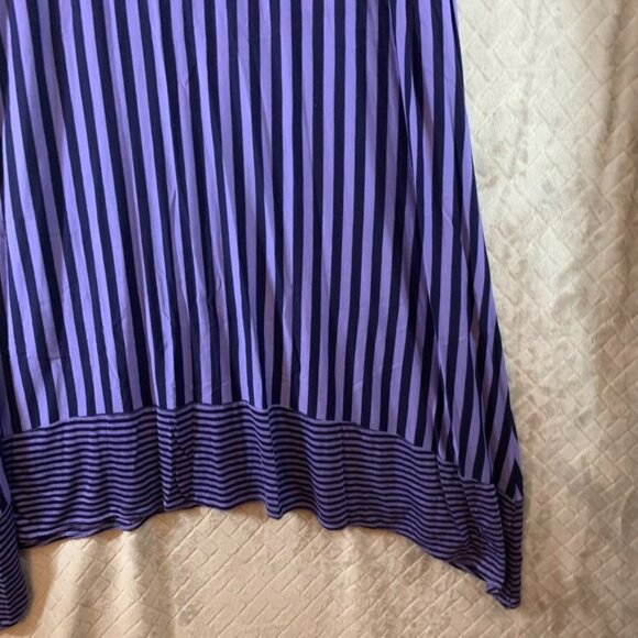 Gap Womans Large Dress Long Maxi Purple Stripe Sleeveless Scoop Neck A Line - Picture 12 of 12